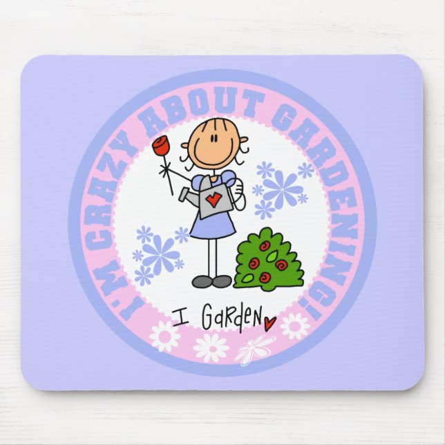 Verrückt über im Garten arbeitenMousepad Mousepad (Vorne)