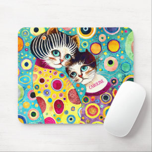 Verrückte abstrakte coole Katzen Mousepad