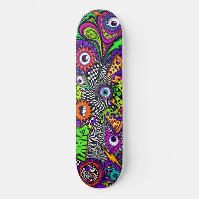 VERRÜCKTE Augen Skateboard (Vorderseite)