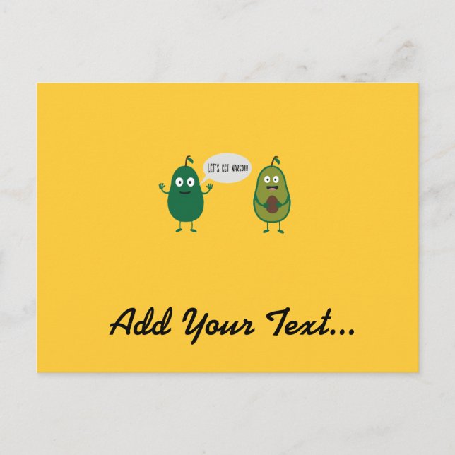 verrückte Avocado-Kleider Postkarte (Vorderseite)