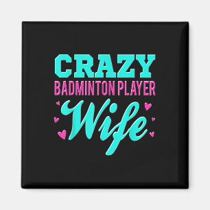 Verrückte Badminton-Spielerin Frau Shuttle Magnet