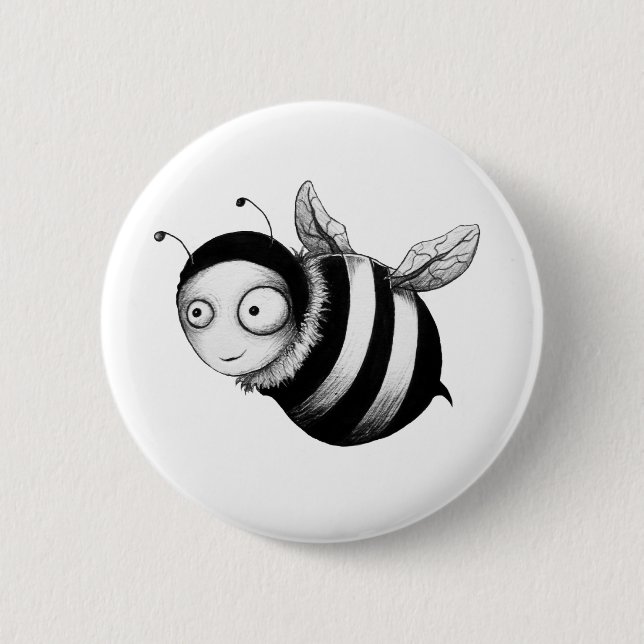 Verrückte Biene Button (Vorderseite)