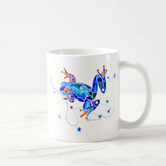 VERRÜCKTE BLAUE BAUM-FRÖSCHE KAFFEETASSE (Rechts)