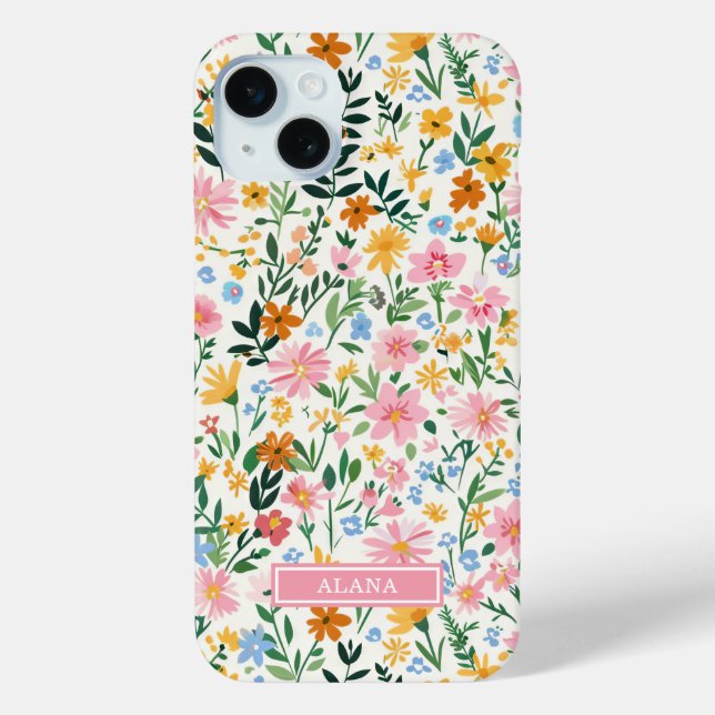 Verrückte Blumengarten-Monogramm Case-Mate iPhone Hülle (Rückseite)