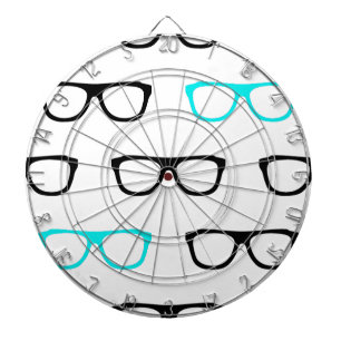 verrückte Brille blau Nerd Dartscheibe