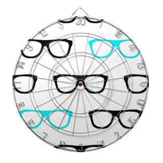 verrückte Brille blau Nerd Dartscheibe