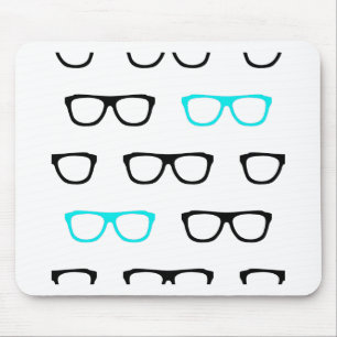 verrückte Brille blau Nerd Mousepad
