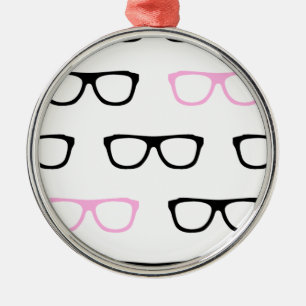 verrückte Brille rosa Nerd Ornament Aus Metall