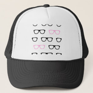 verrückte Brille rosa Nerd Truckerkappe