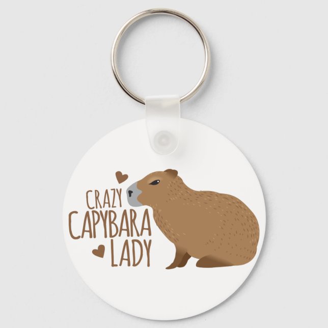 verrückte Capybara-Dame Schlüsselanhänger (Vorderseite)