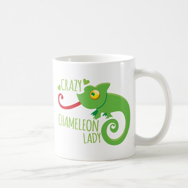 Verrückte Chamäleondame Kaffeetasse (Rechts)