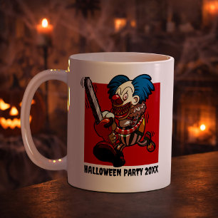 Verrückte Clown-Add-The-Year-Halloween-Party-Carto Kaffeetasse