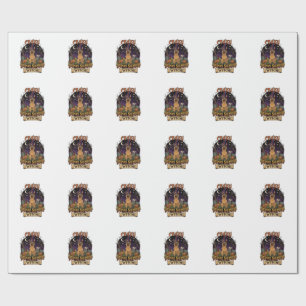 Verrückte Deutsche Schäferhund Hexe Halloween Hund Geschenkpapier