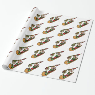 Verrückte Elf-Schlitten-Fahrt Geschenkpapier