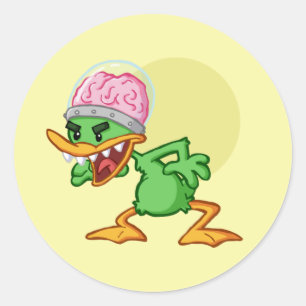 Verrückte Ente - duckUnvernünftiger Runder Aufkleber