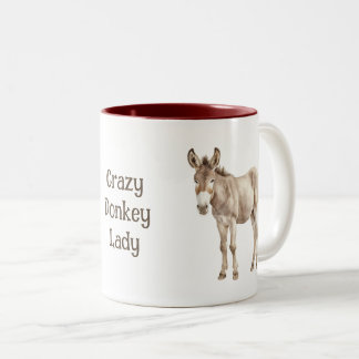 Verrückte Eseldame Zweifarbige Tasse