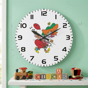 Verrückte Frau Laufender Clown Große Wanduhr