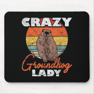 Verrückte Groundhog-Lady _2 Mousepad