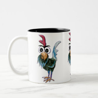 Verrückte Hahn-Tasse Zweifarbige Tasse