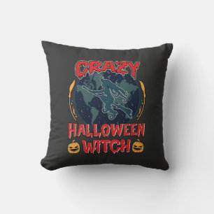 Verrückte Halloween Hexe Kürbis Fliegender Mond Gr Kissen