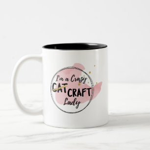 Verrückte Handwerks-Dame Mug Zweifarbige Tasse