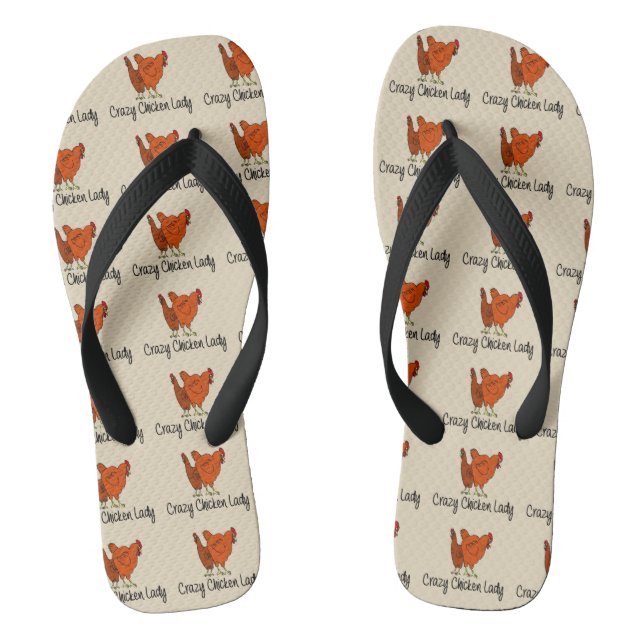 Verrückte Huhn-Dame Flip Flops (Fußbett)