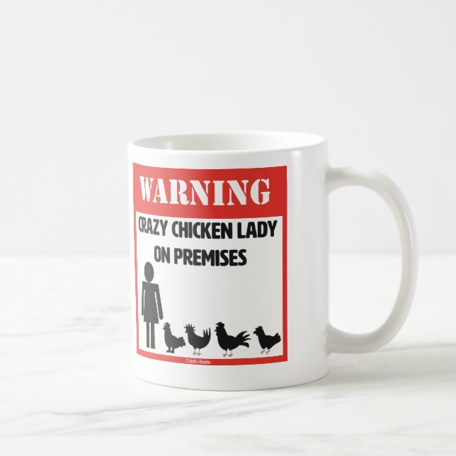 Verrückte Huhn-Dame Mug Kaffeetasse (Rechts)