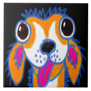 Verrückte-Hund-Abstrakte-Kunst Fliese