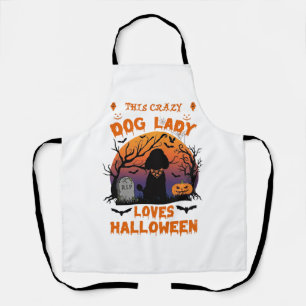 Verrückte Hundefrau liebt Halloween Pudel Kürbis G Schürze