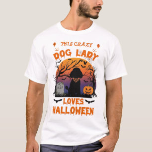 Verrückte Hundefrau liebt Halloween Pudel Kürbis G T-Shirt