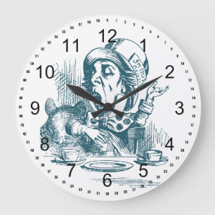 Verrückte Hüte Teeparty Große Wanduhr