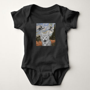 Verrückte Kätzchen haben Spaß Surrealistische Illu Baby Strampler
