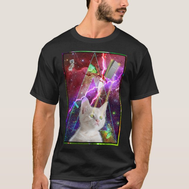 Verrückte Katze des Raumes T-Shirt (Vorderseite)