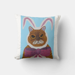Verrückte Katze in Hasenohren Kissen
