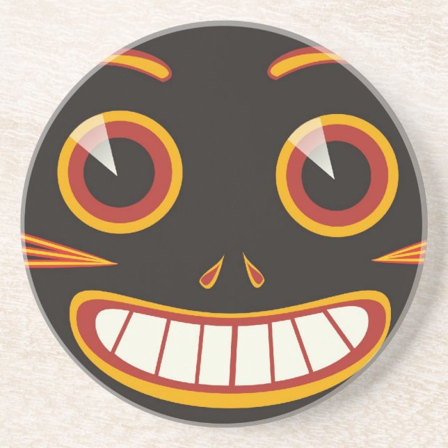 Verrückte Katze Untersetzer (Vorne)