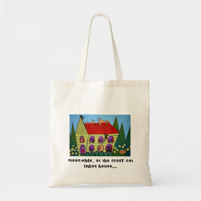 Verrückte Katzen-Dame Bag Tragetasche (Vorne)