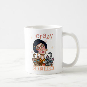 Verrückte Katzen-Dame Coffee Mug Kaffeetasse