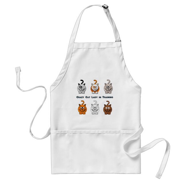 Verrückte Katzen-Dame In Training Apron Schürze (Vorne)