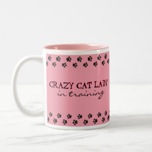 Verrückte Katzen-Dame In Training Zweifarbige Tasse