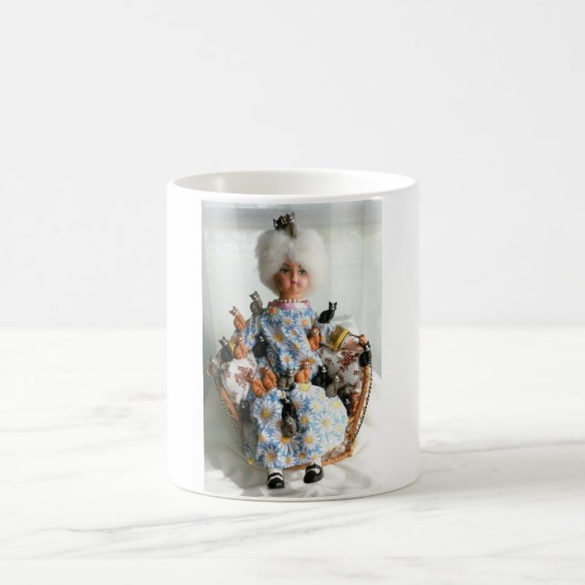 Verrückte Katzen-Dame Kaffeetasse (Mittel)