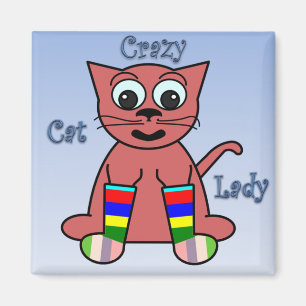Verrückte Katzen-Dame Magnet