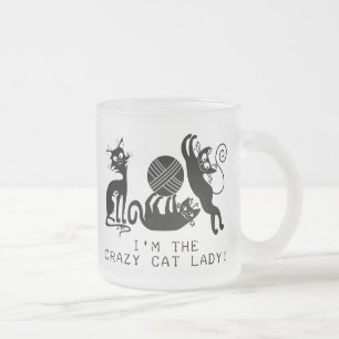 Verrückte Katzen-Dame Mattglastasse