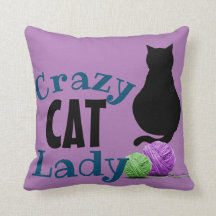Verrückte Katzen-Dame Pillow