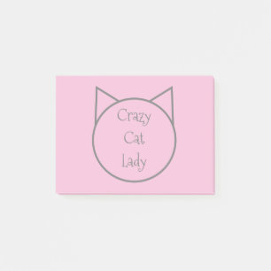 Verrückte Katzen-Dame Post-it Klebezettel
