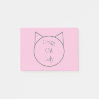 Verrückte Katzen-Dame Post-it Klebezettel