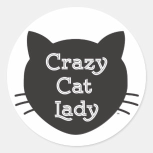 Verrückte Katzen-Dame Sticker