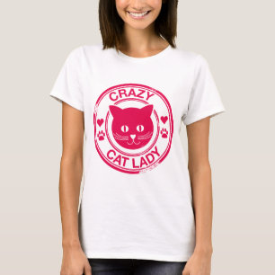 Verrückte Katzen-Dame T-Shirt