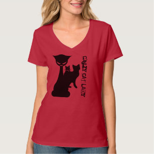 Verrückte Katzen-Dame T-Shirt