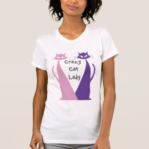 Verrückte Katzen-Dame T-Shirt