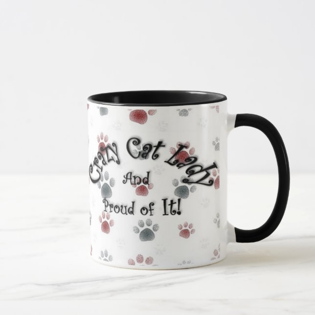 Verrückte Katzen-Dame Tasse (Rechts)